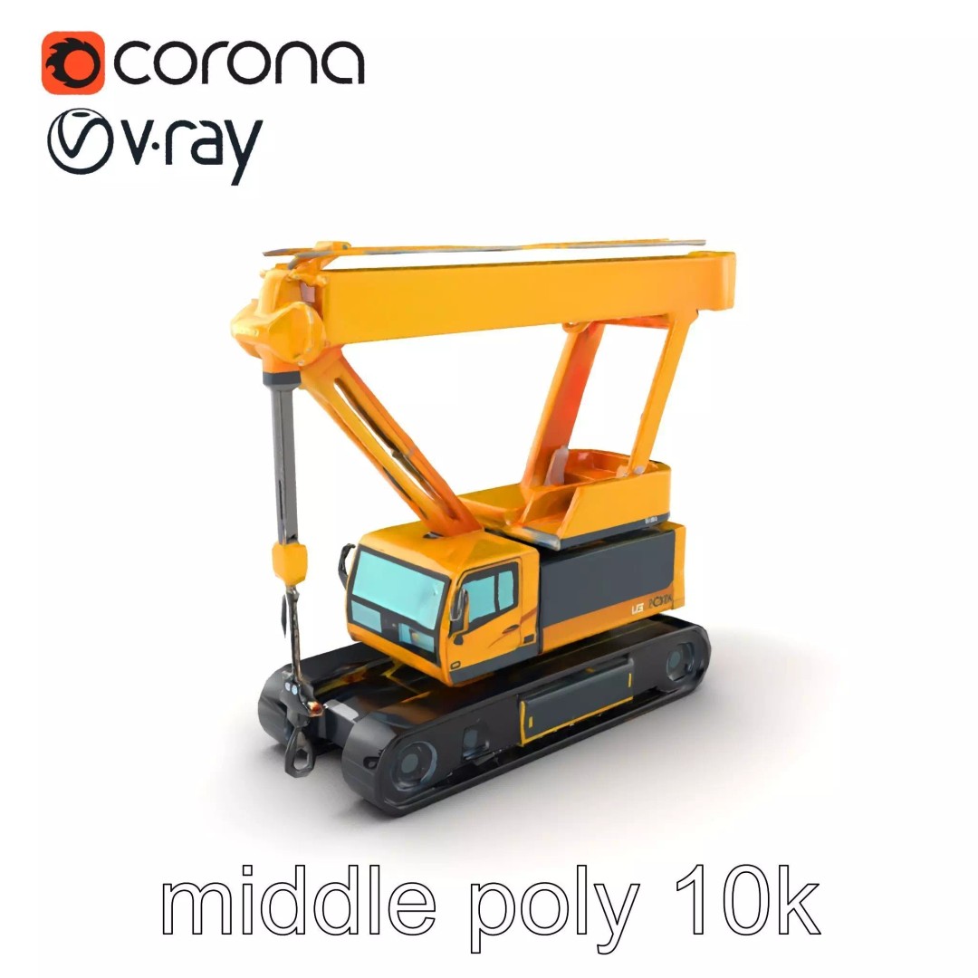 Industrial Stacker Crane 3D Model – Low Poly PBR Game Asset, FBX - View 2