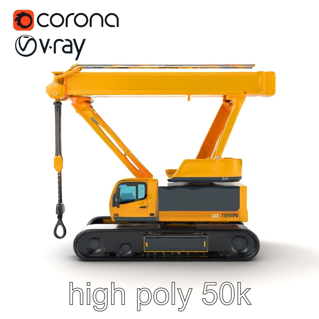 Industrial Stacker Crane 3D Model – Low Poly PBR Game Asset, FBX - View 20