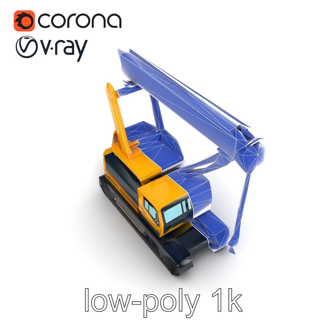 Industrial Stacker Crane 3D Model – Low Poly PBR Game Asset, FBX - View 21