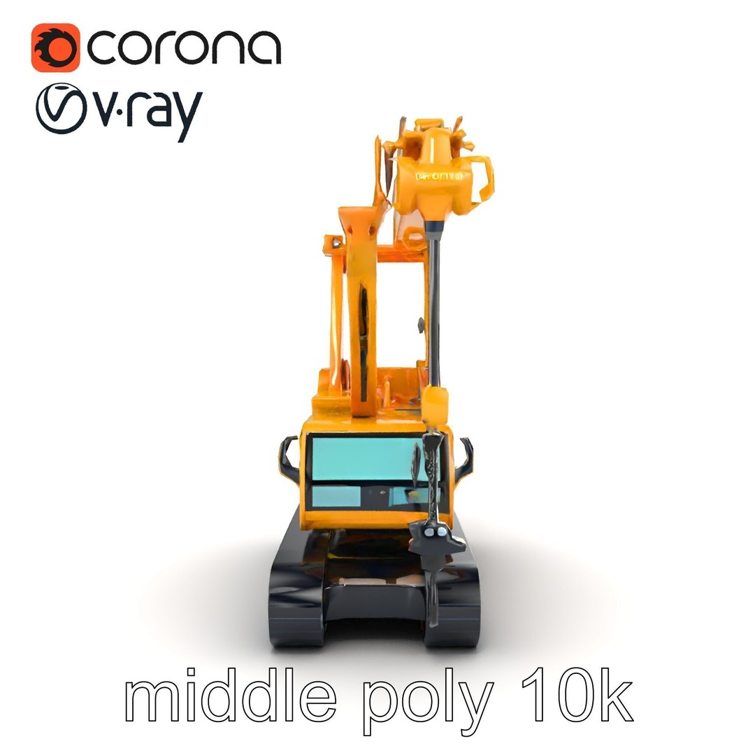 Industrial Stacker Crane 3D Model – Low Poly PBR Game Asset, FBX - View 23