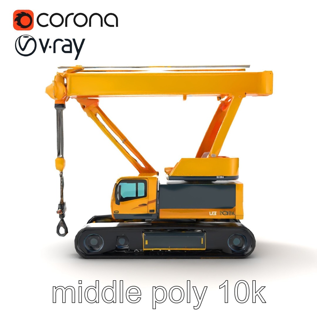 Industrial Stacker Crane 3D Model – Low Poly PBR Game Asset, FBX - View 24