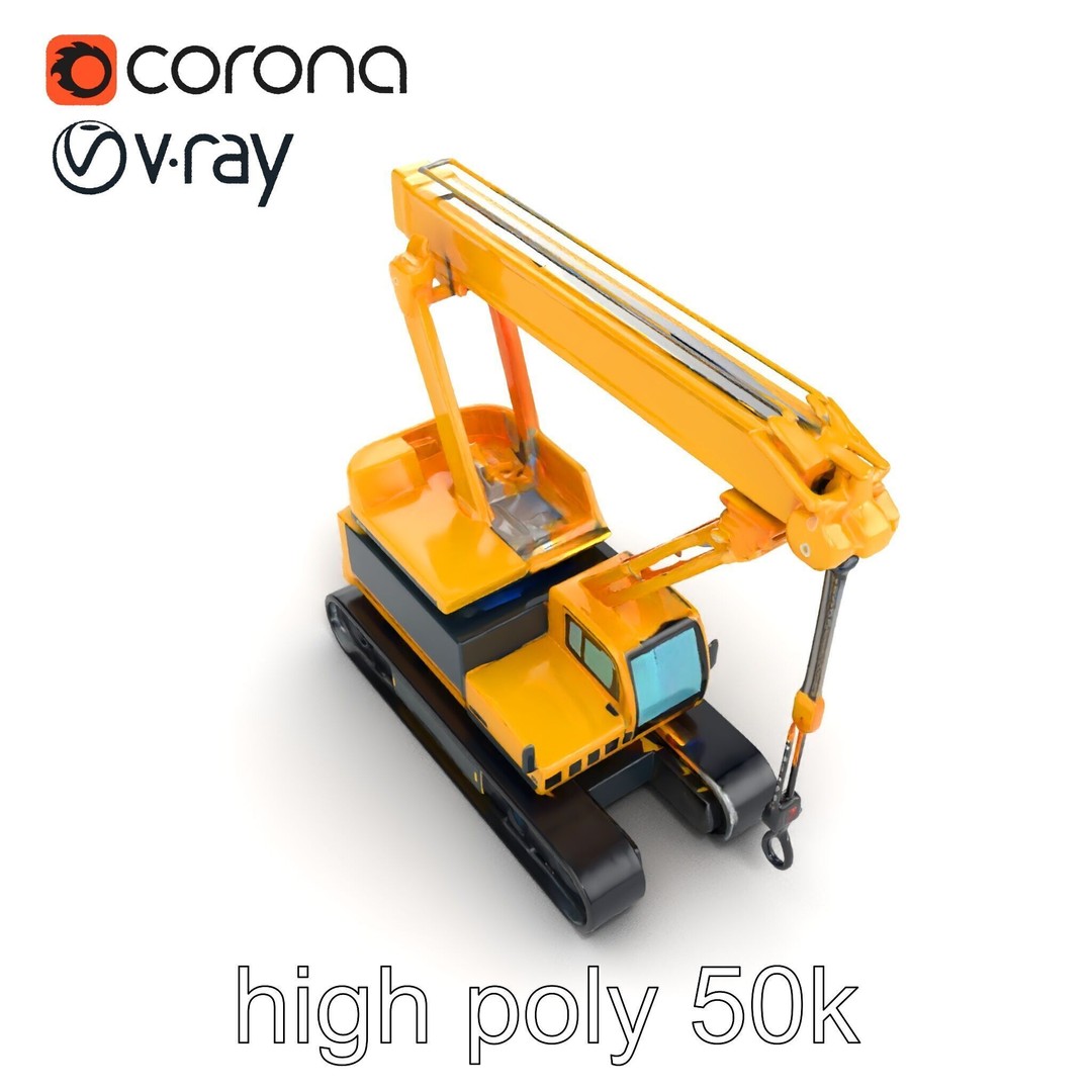 Industrial Stacker Crane 3D Model – Low Poly PBR Game Asset, FBX - View 25