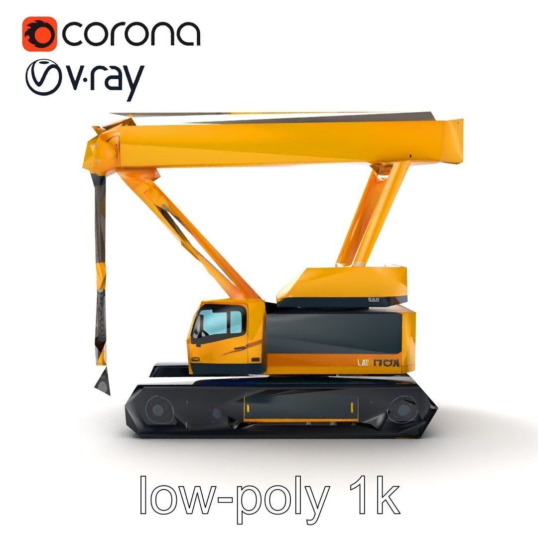 Industrial Stacker Crane 3D Model – Low Poly PBR Game Asset, FBX - View 26