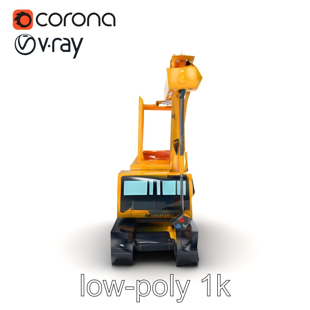 Industrial Stacker Crane 3D Model – Low Poly PBR Game Asset, FBX - View 27