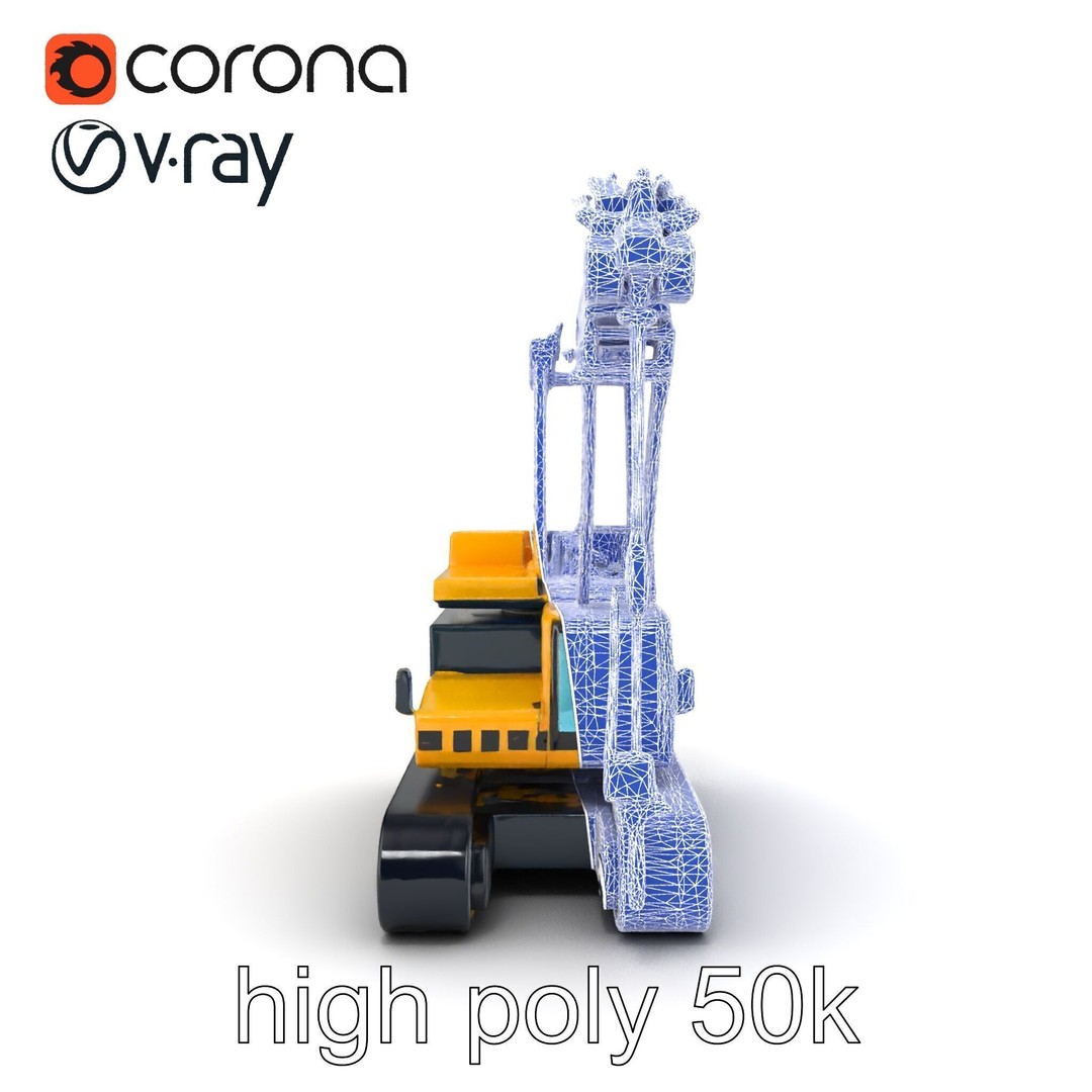 Industrial Stacker Crane 3D Model – Low Poly PBR Game Asset, FBX - View 29