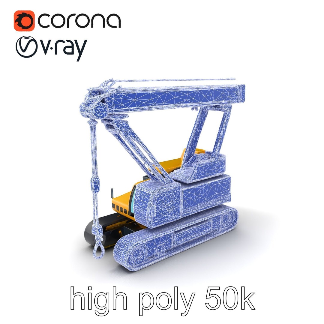 Industrial Stacker Crane 3D Model – Low Poly PBR Game Asset, FBX - View 3