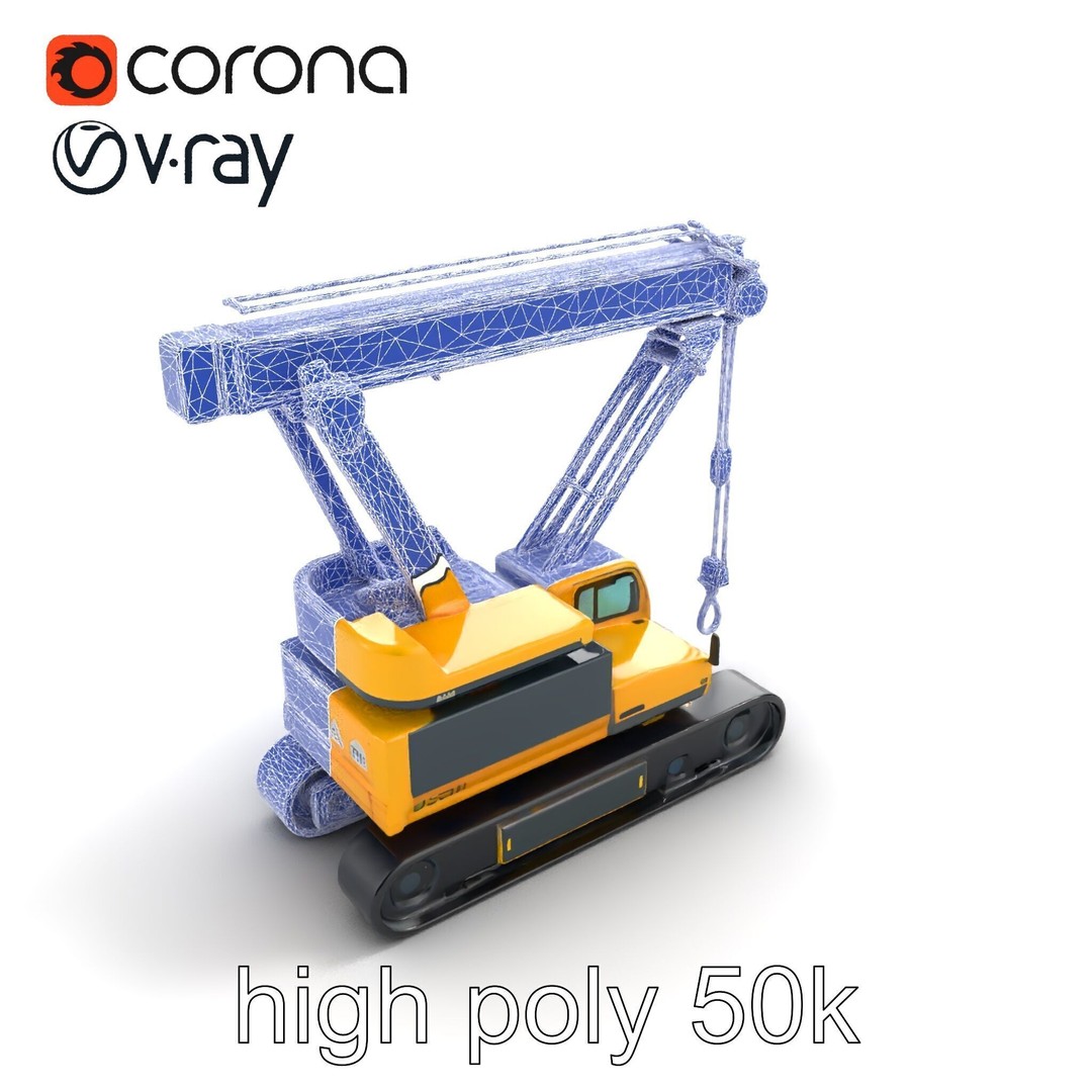 Industrial Stacker Crane 3D Model – Low Poly PBR Game Asset, FBX - View 30