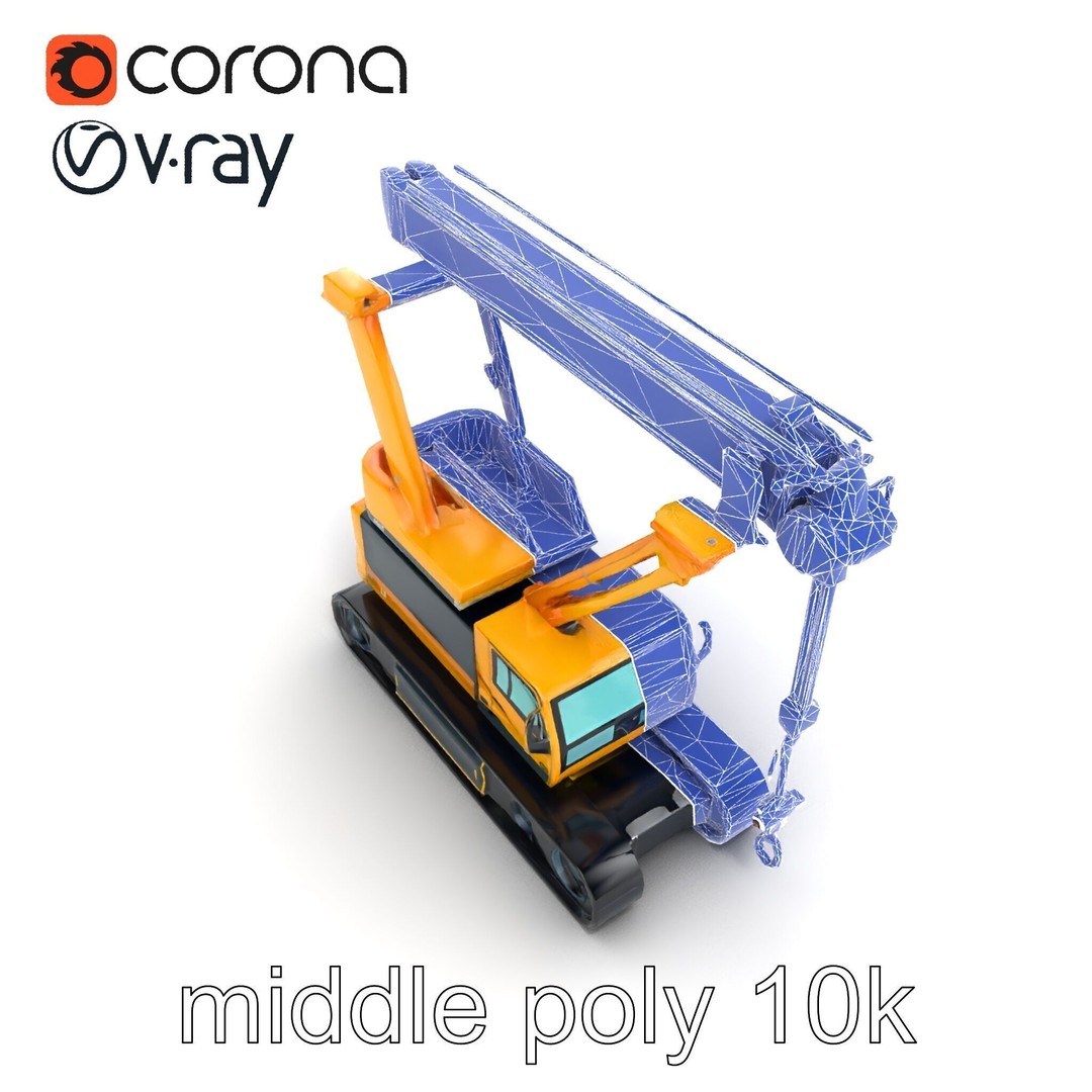 Industrial Stacker Crane 3D Model – Low Poly PBR Game Asset, FBX - View 31