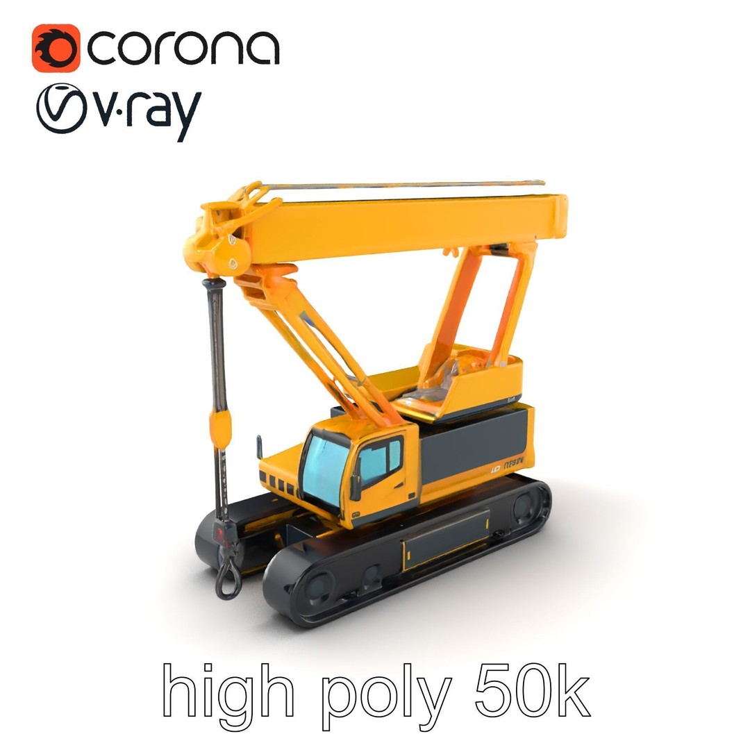 Industrial Stacker Crane 3D Model – Low Poly PBR Game Asset, FBX - View 4