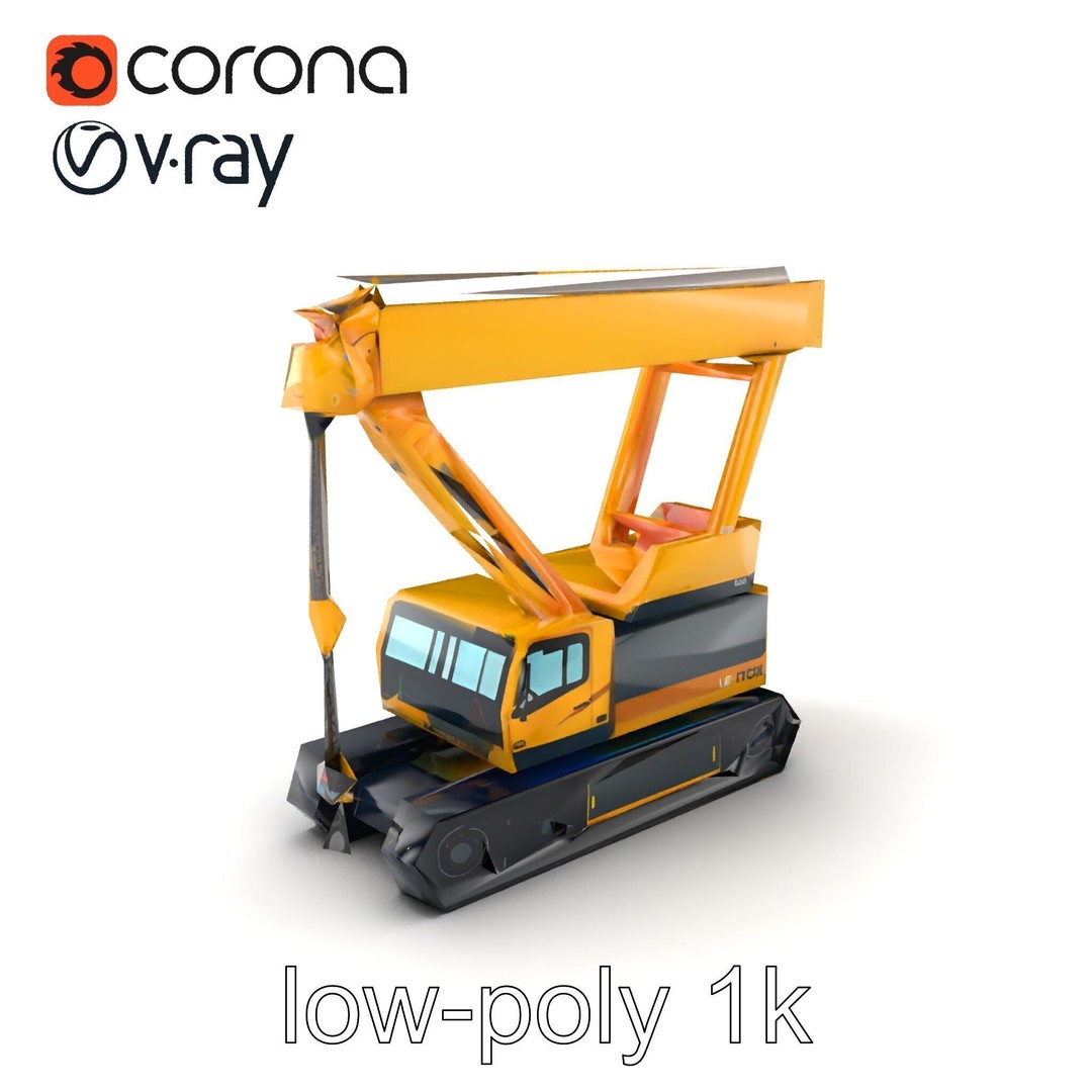Industrial Stacker Crane 3D Model – Low Poly PBR Game Asset, FBX - View 6