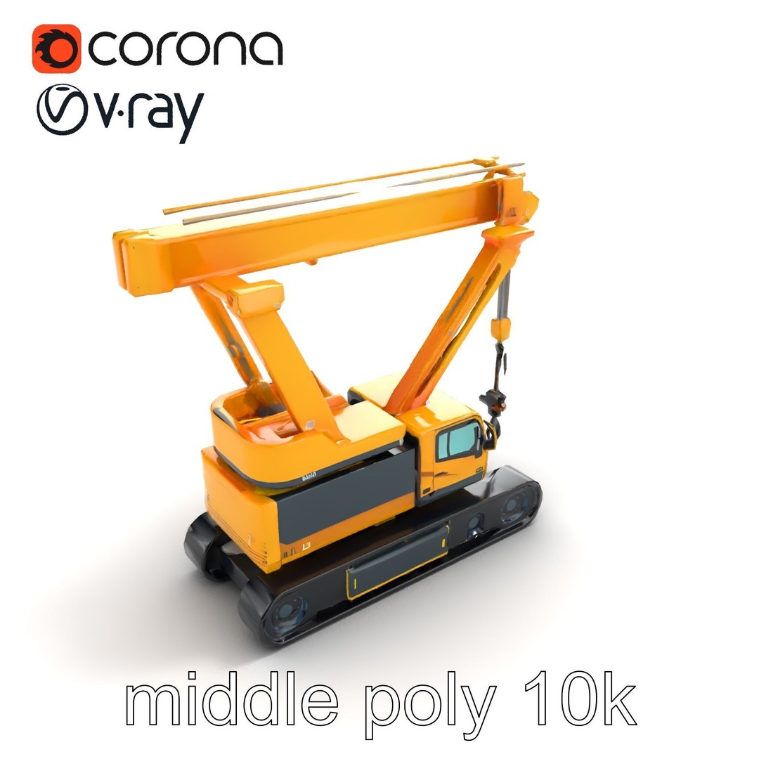 Industrial Stacker Crane 3D Model – Low Poly PBR Game Asset, FBX - View 9