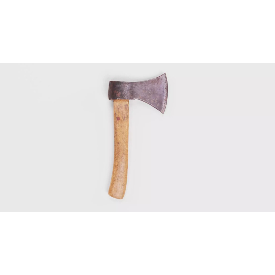 Axe 3D Model – Weathered Woodcutting Tool, PBR Textures, Blender - View 2