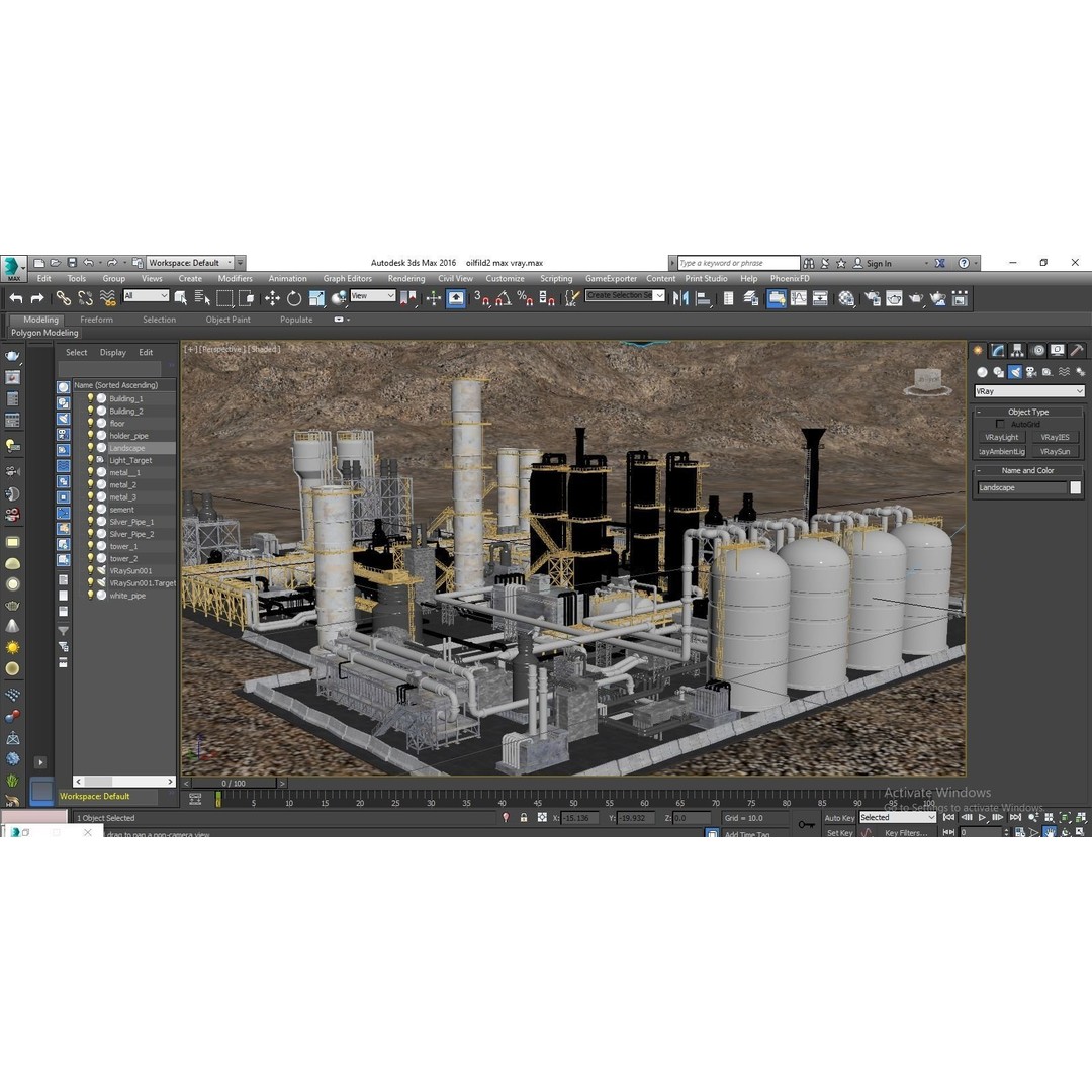 Oil Factory 3D Model – High Poly Industrial Asset, FBX, Game Ready - View 10