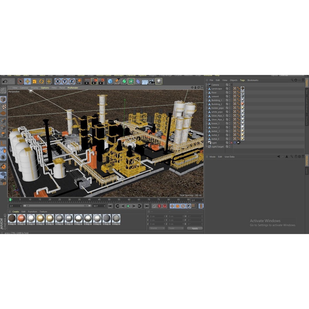 Oil Factory 3D Model – High Poly Industrial Asset, FBX, Game Ready - View 11