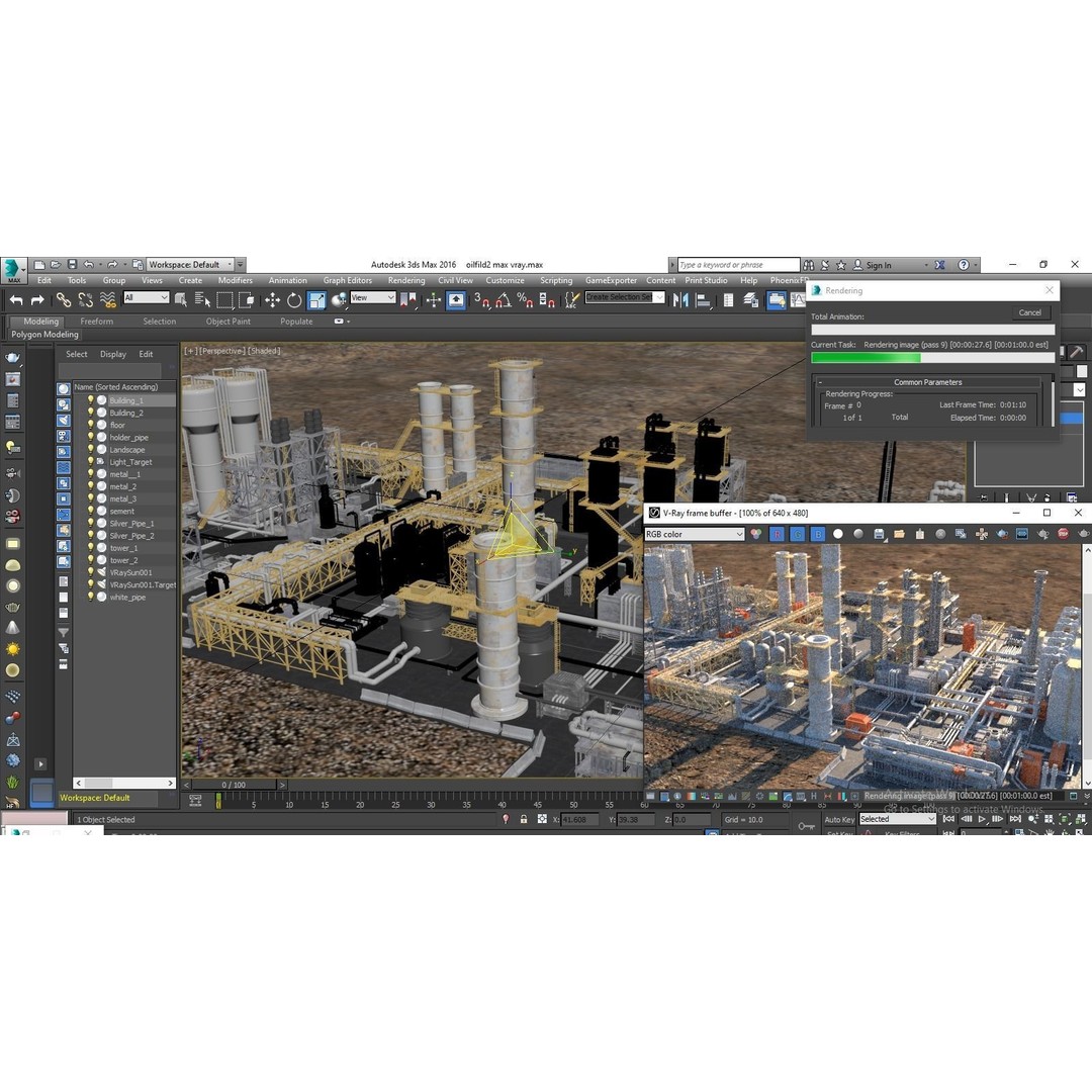 Oil Factory 3D Model – High Poly Industrial Asset, FBX, Game Ready - View 9