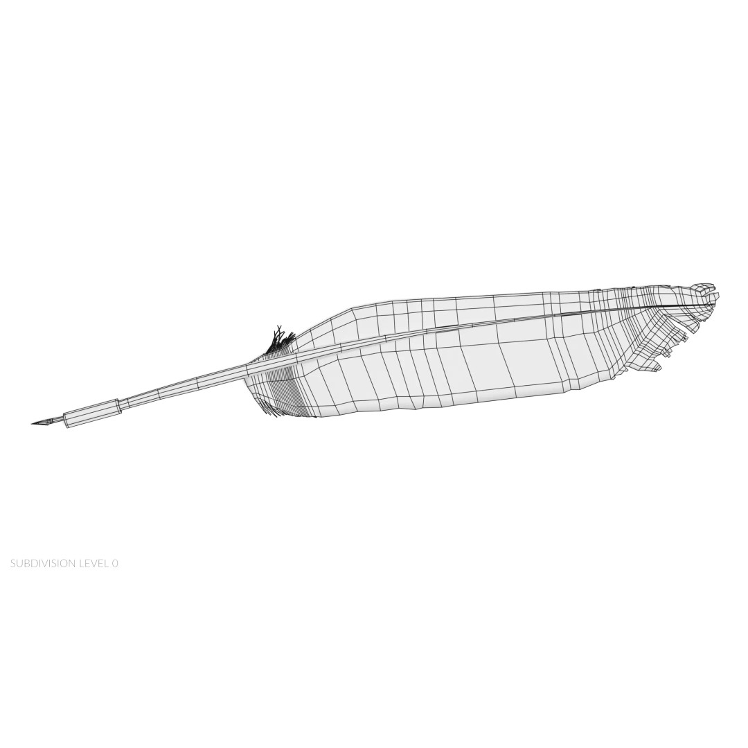 Quill 3D Model – Realistic Feather Ink Pen with PBR Textures - View 11