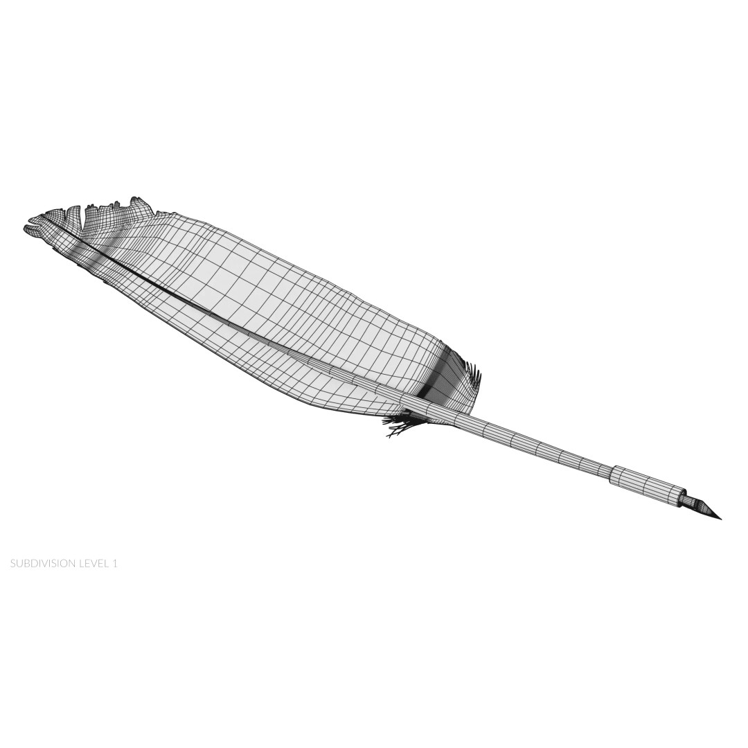 Quill 3D Model – Realistic Feather Ink Pen with PBR Textures - View 14