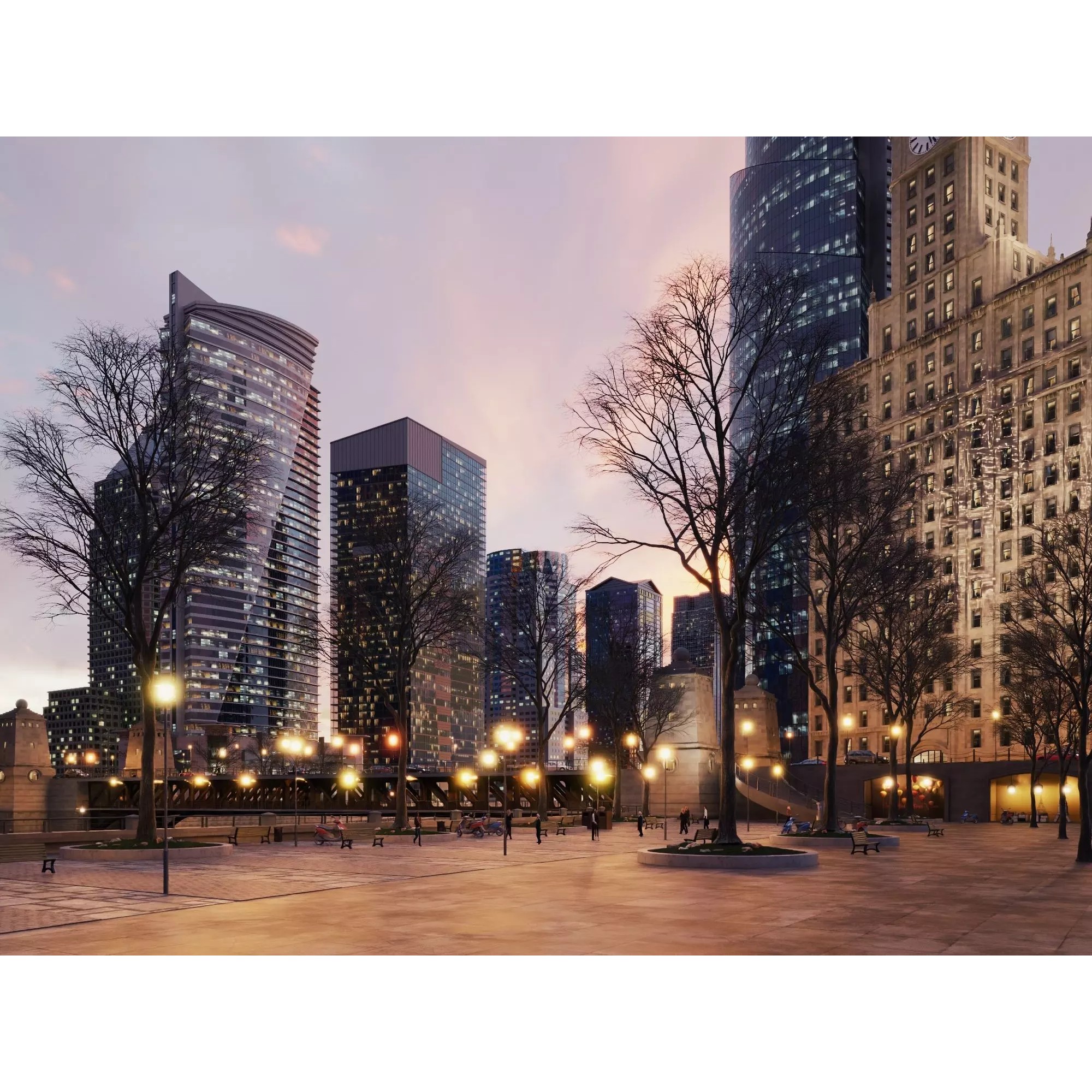 City Downtown Skyscraper - Low-Poly Game-Ready 3D Model - View 8