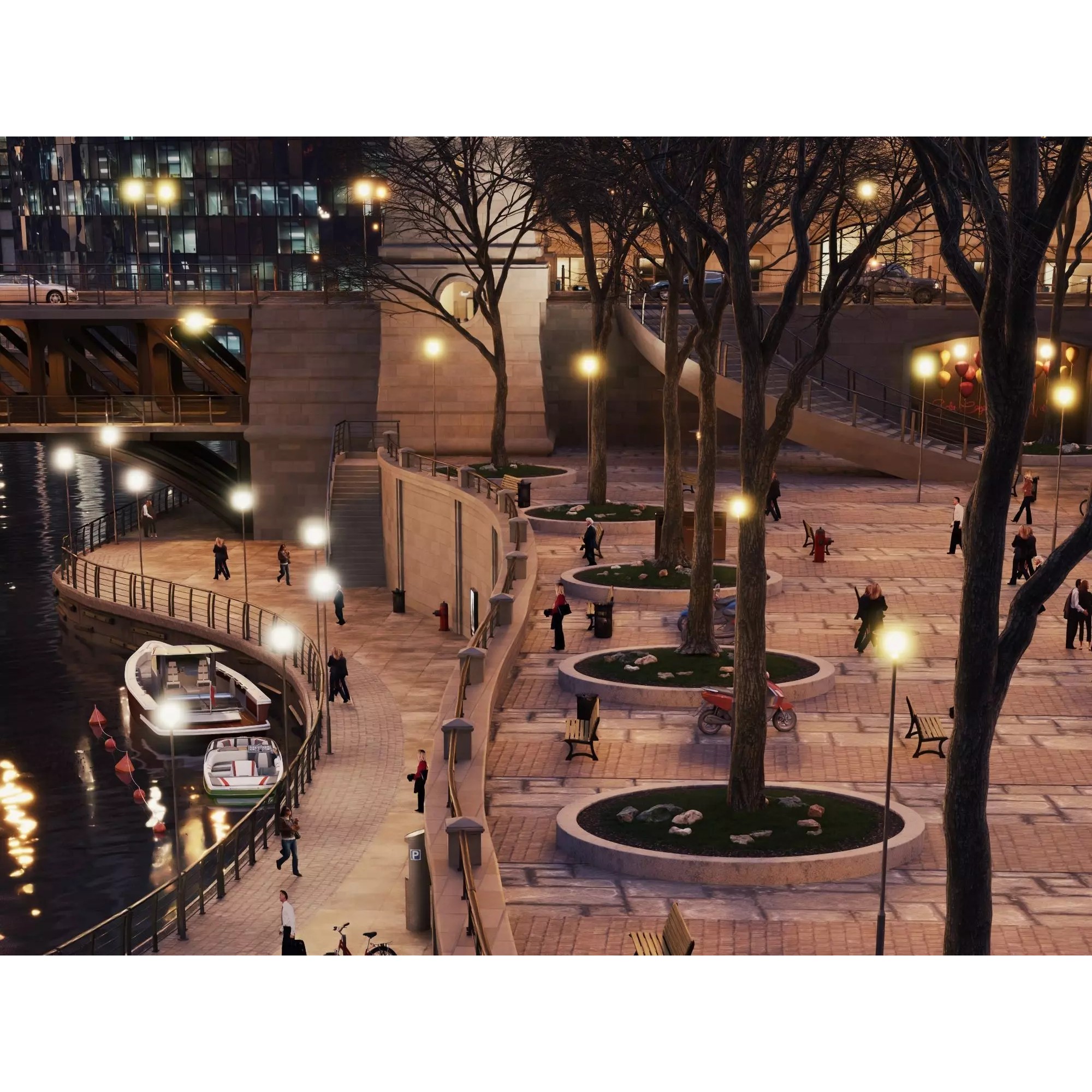 City Downtown Skyscraper - Low-Poly Game-Ready 3D Model - View 9