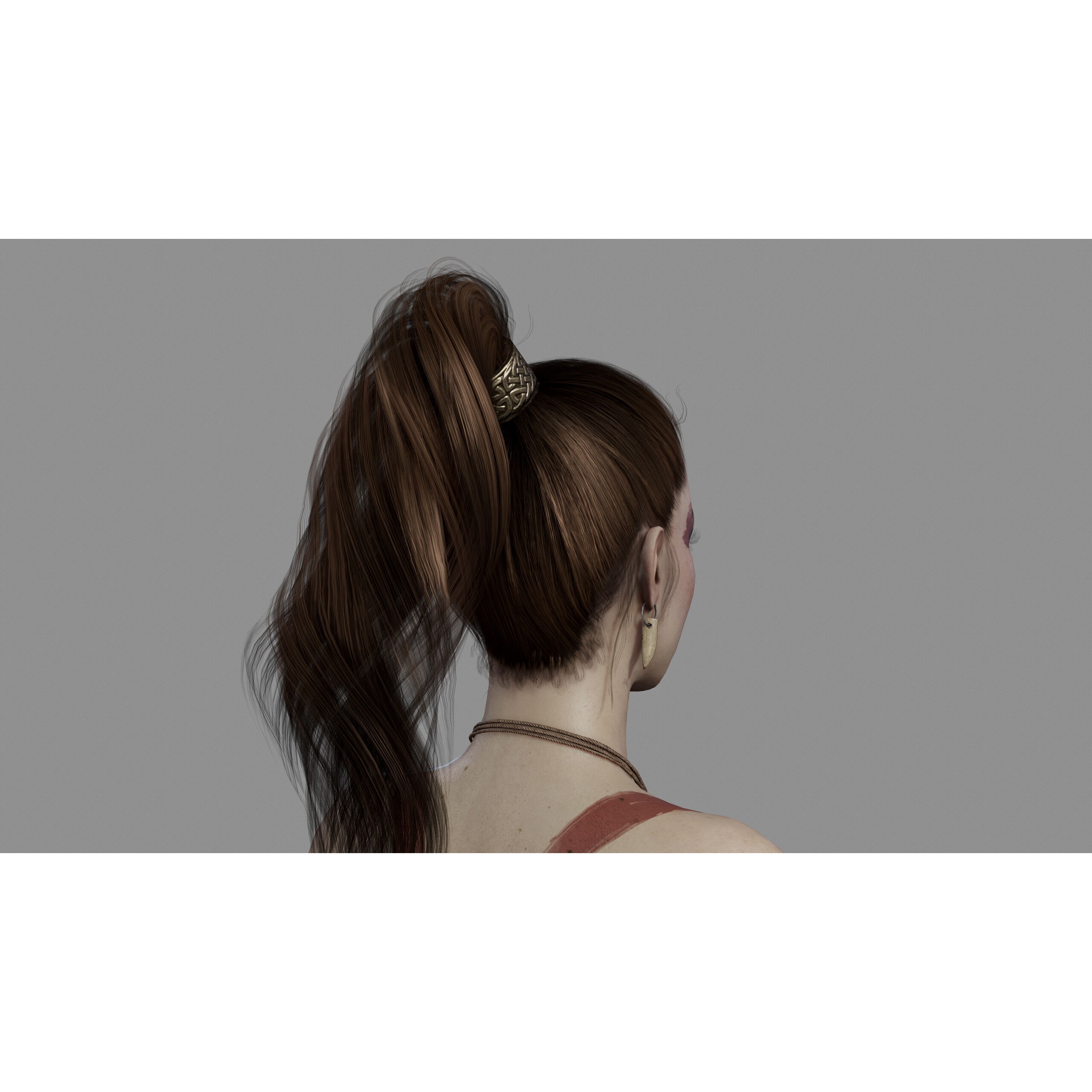 Barbarian Female Warrior - Low-Poly Game-Ready 3D Model - View 6