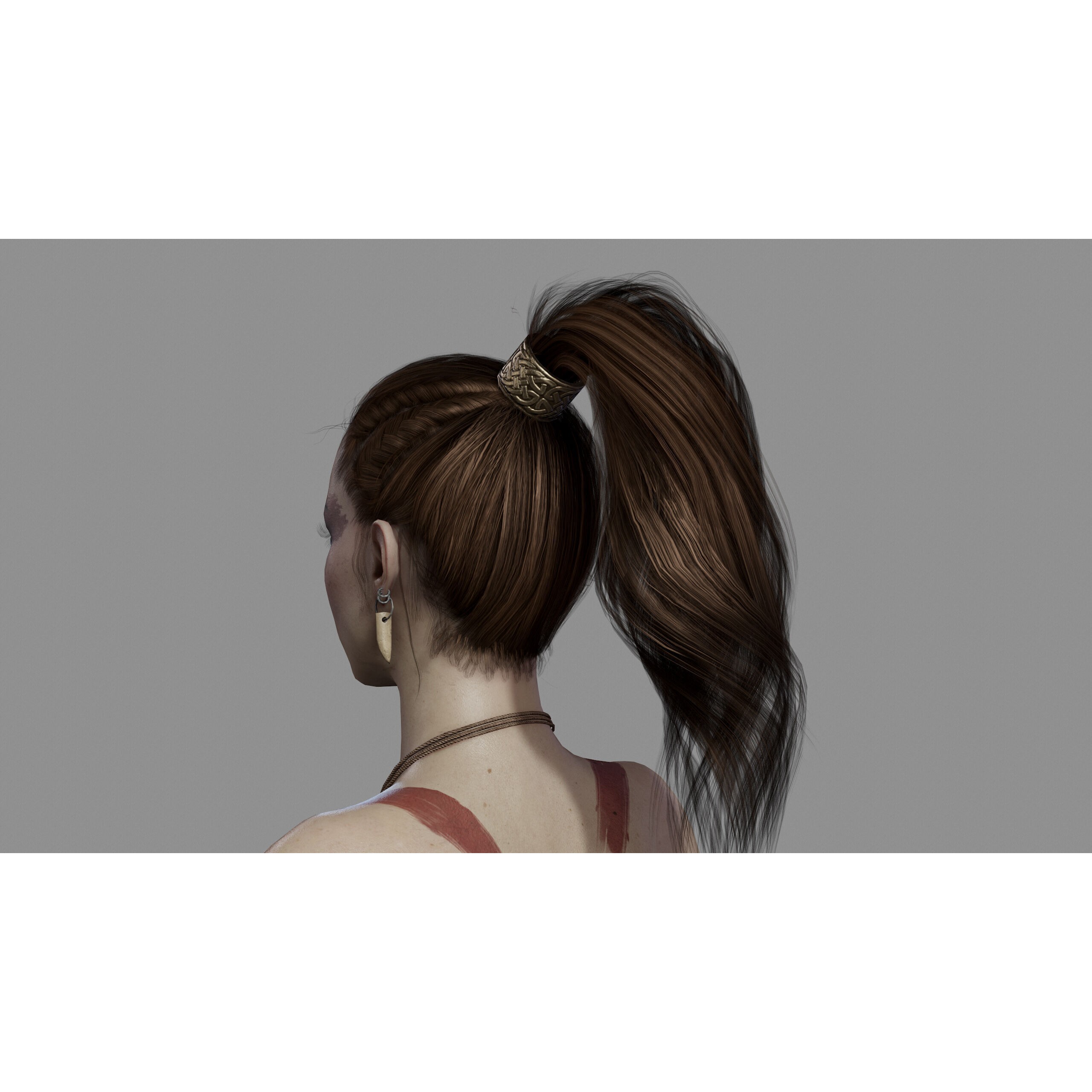 Barbarian Female Warrior - Low-Poly Game-Ready 3D Model - View 7