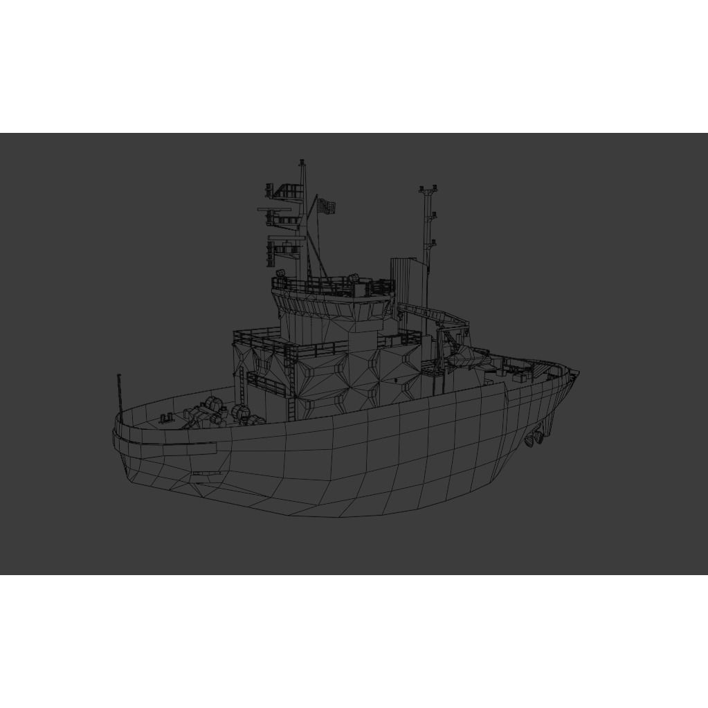 Swedish Icebreaker Ale 3D Model – Low Poly Vessel, Blender/OBJ - View 12