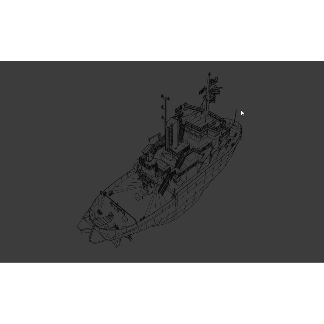 Swedish Icebreaker Ale 3D Model – Low Poly Vessel, Blender/OBJ - View 13