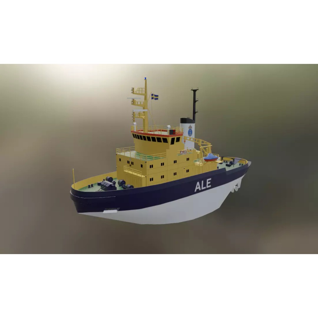 Swedish Icebreaker Ale 3D Model – Low Poly Vessel, Blender/OBJ - View 2