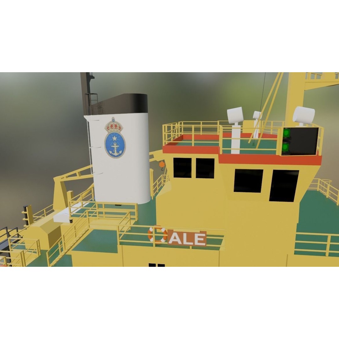 Swedish Icebreaker Ale 3D Model – Low Poly Vessel, Blender/OBJ - View 8