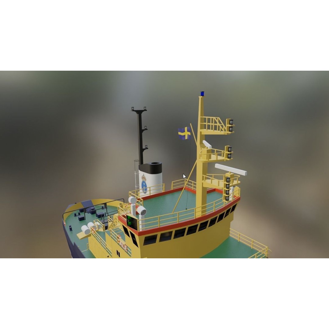 Swedish Icebreaker Ale 3D Model – Low Poly Vessel, Blender/OBJ - View 9