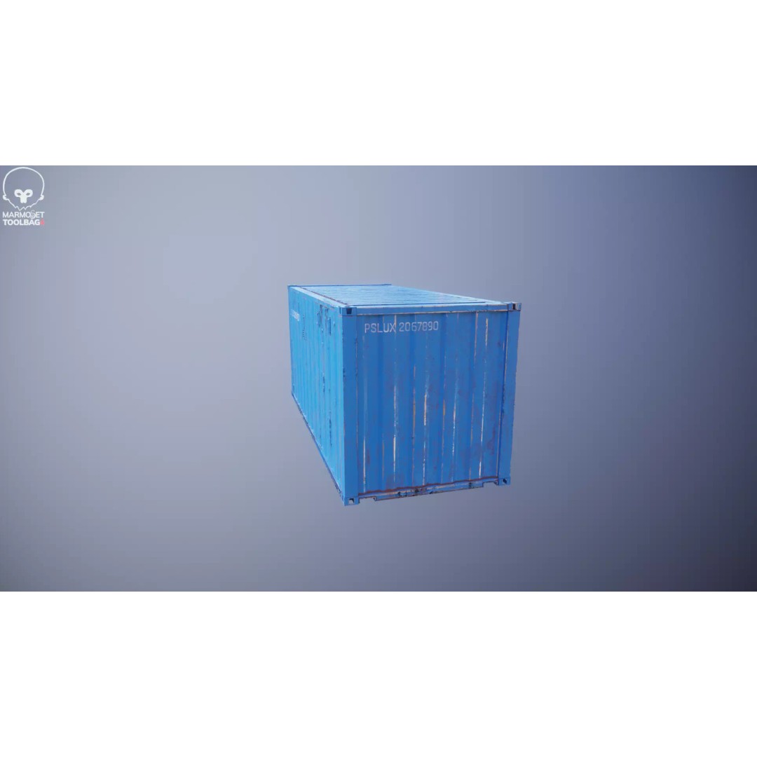 20-Foot Intermodal Shipping Container 3D Model – Low Poly PBR Asset, FBX