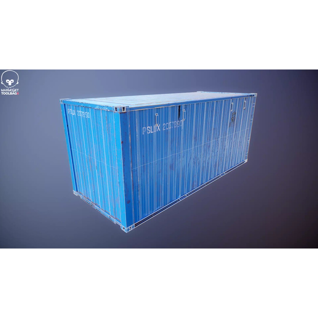 20-Foot Intermodal Shipping Container 3D Model – Low Poly PBR Asset, FBX - View 15