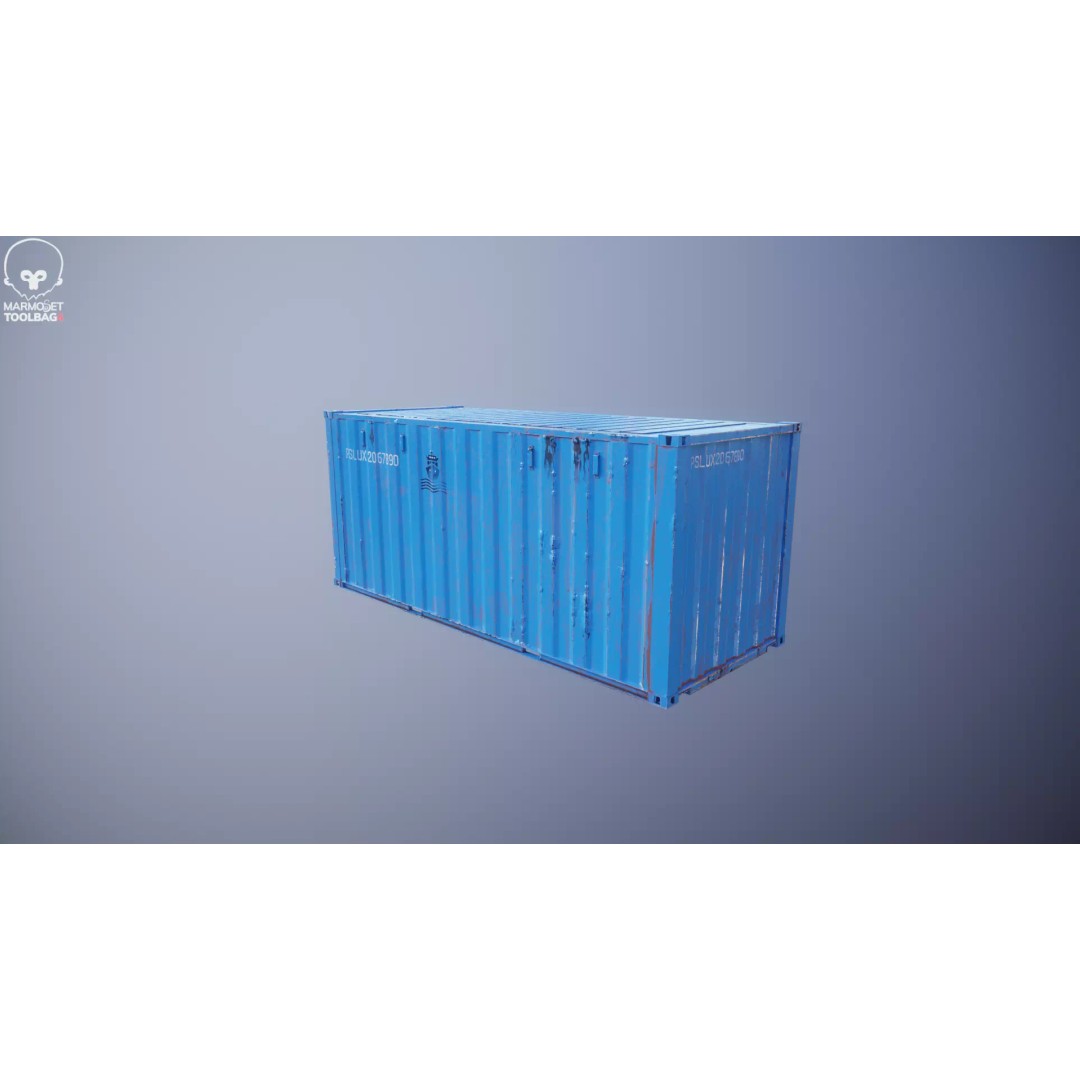 20-Foot Intermodal Shipping Container 3D Model – Low Poly PBR Asset, FBX - View 17