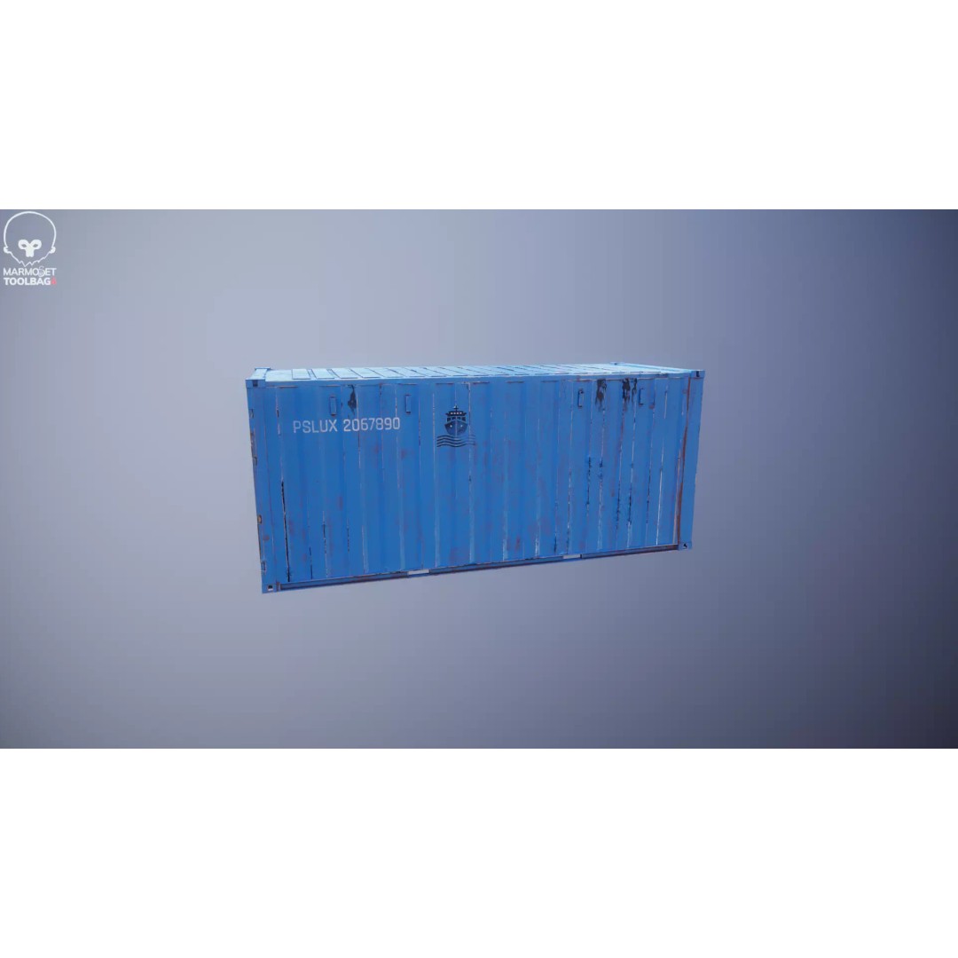 20-Foot Intermodal Shipping Container 3D Model – Low Poly PBR Asset, FBX - View 19