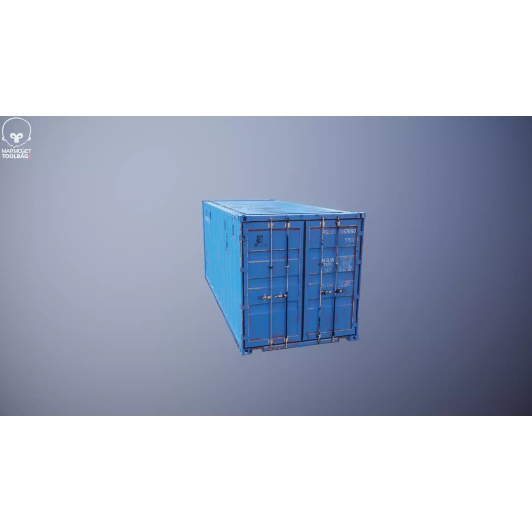 20-Foot Intermodal Shipping Container 3D Model – Low Poly PBR Asset, FBX - View 22