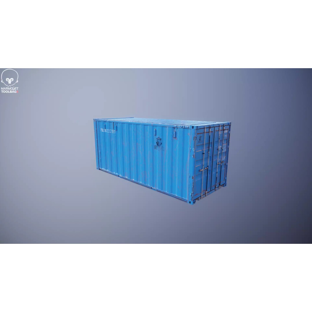 20-Foot Intermodal Shipping Container 3D Model – Low Poly PBR Asset, FBX - View 23