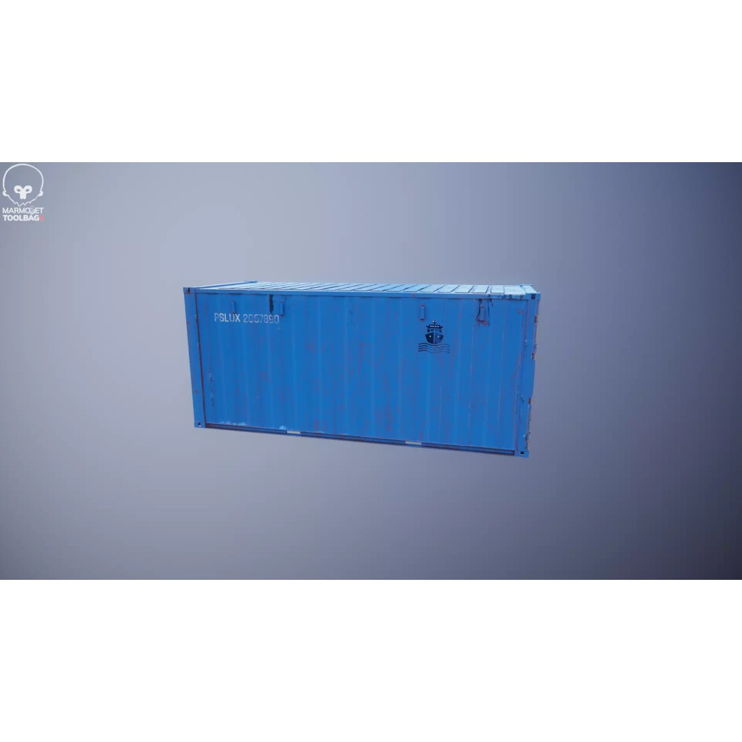 20-Foot Intermodal Shipping Container 3D Model – Low Poly PBR Asset, FBX - View 24