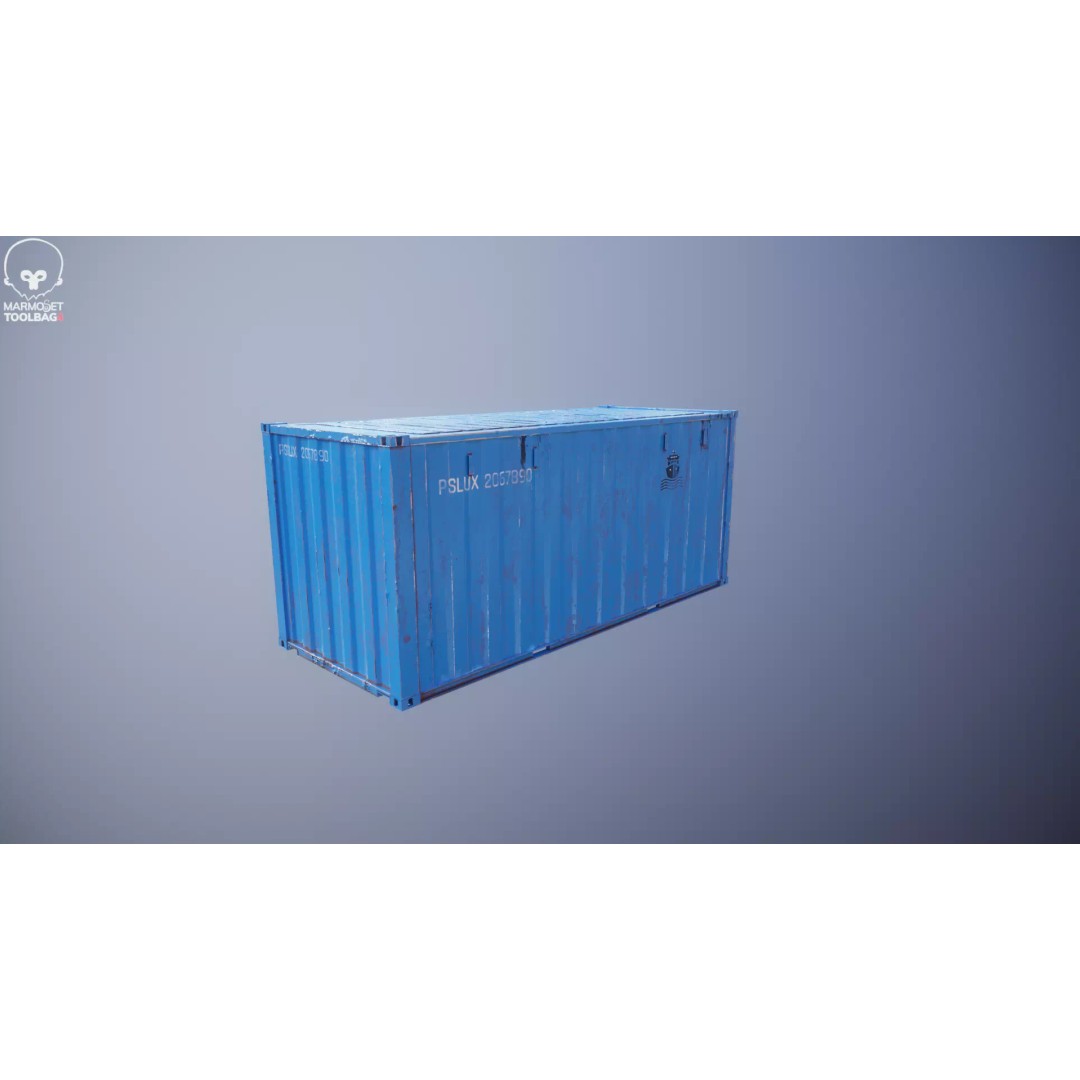 20-Foot Intermodal Shipping Container 3D Model – Low Poly PBR Asset, FBX - View 26
