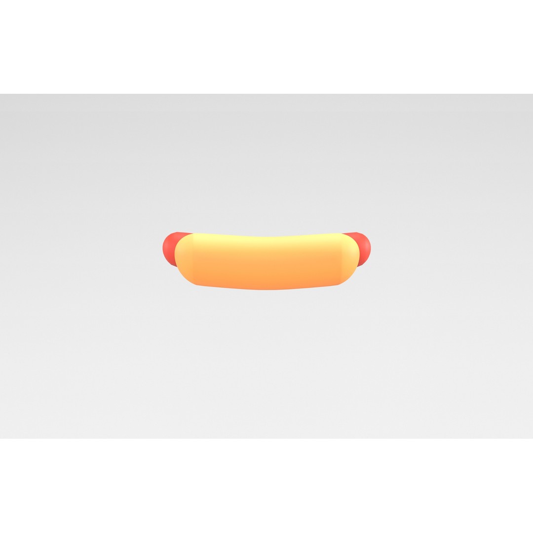Hotdog 3D Model – Low Poly Food Asset, PBR Textures, FBX, OBJ - View 3