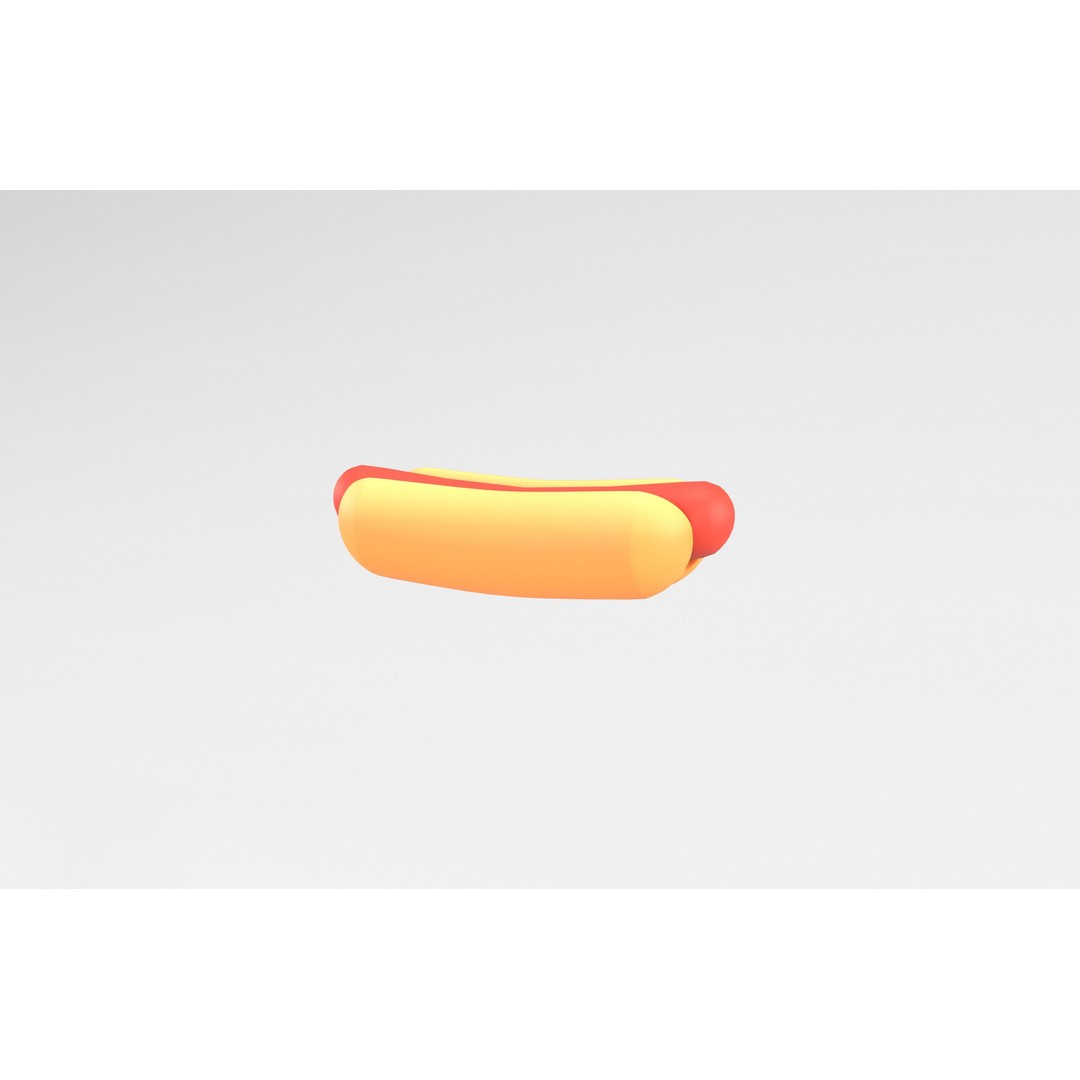 Hotdog 3D Model – Low Poly Food Asset, PBR Textures, FBX, OBJ - View 4