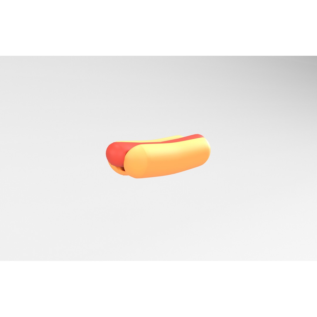 Hotdog 3D Model – Low Poly Food Asset, PBR Textures, FBX, OBJ - View 5
