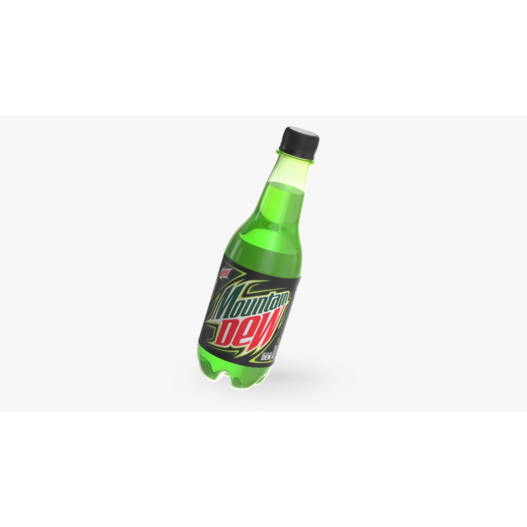 Mountain Dew Soft Drink Neon Bottle 3D Model – High Poly PBR Asset, FBX, OBJ - View 2