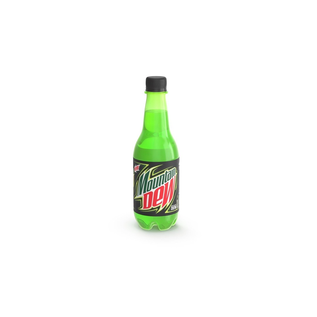Mountain Dew Soft Drink Neon Bottle 3D Model – High Poly PBR Asset, FBX, OBJ - View 5