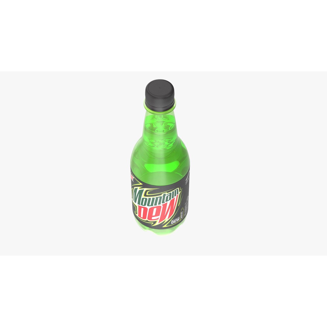 Mountain Dew Soft Drink Neon Bottle 3D Model – High Poly PBR Asset, FBX, OBJ - View 6