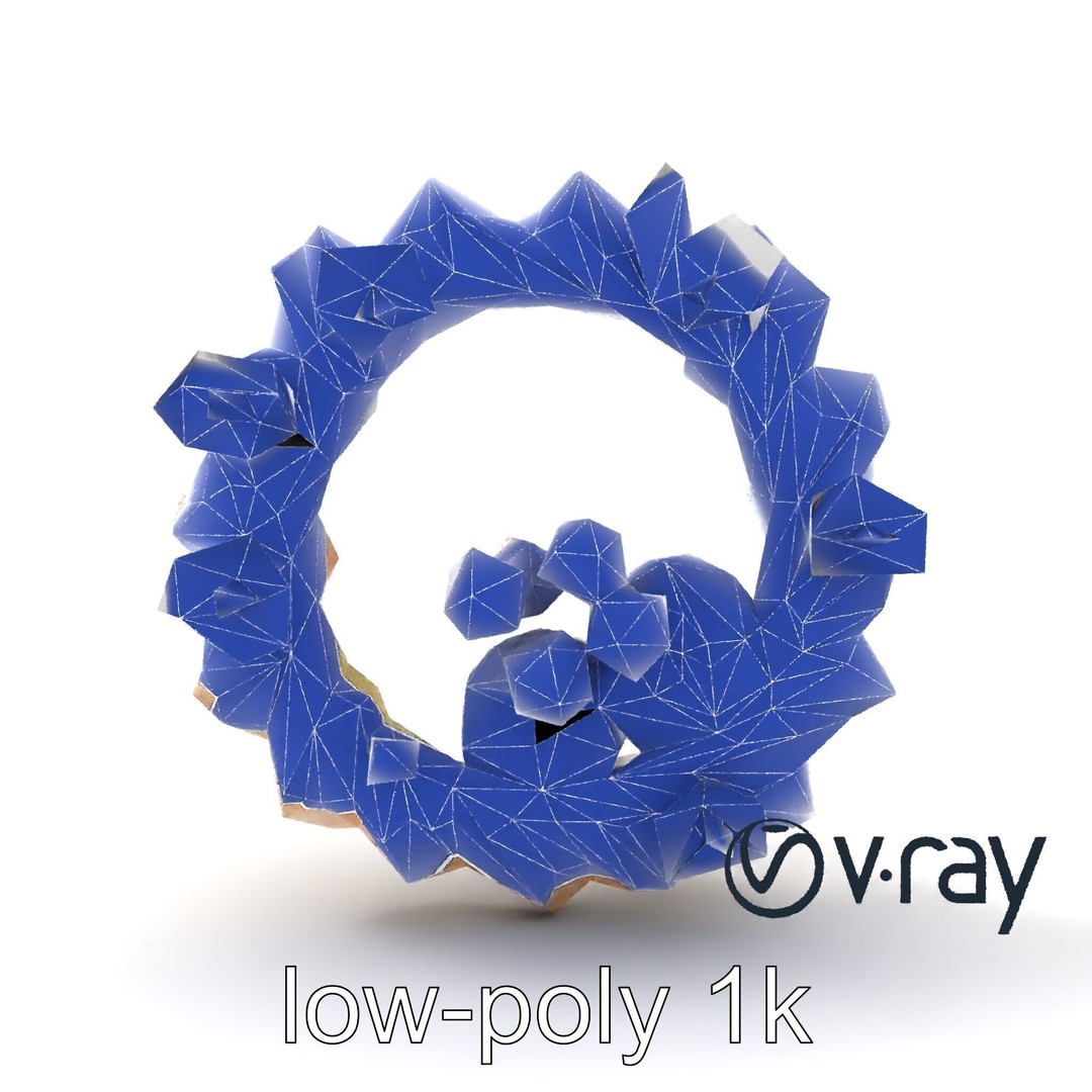 Star Shaped Meringue Ring Dessert 3D Model – Low Poly PBR Asset, FBX