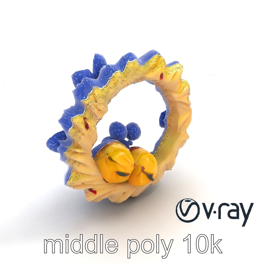 Star Shaped Meringue Ring Dessert 3D Model – Low Poly PBR Asset, FBX - View 12