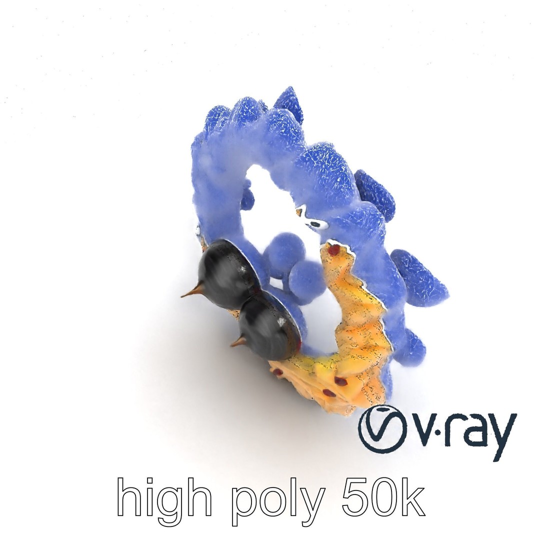 Star Shaped Meringue Ring Dessert 3D Model – Low Poly PBR Asset, FBX - View 15