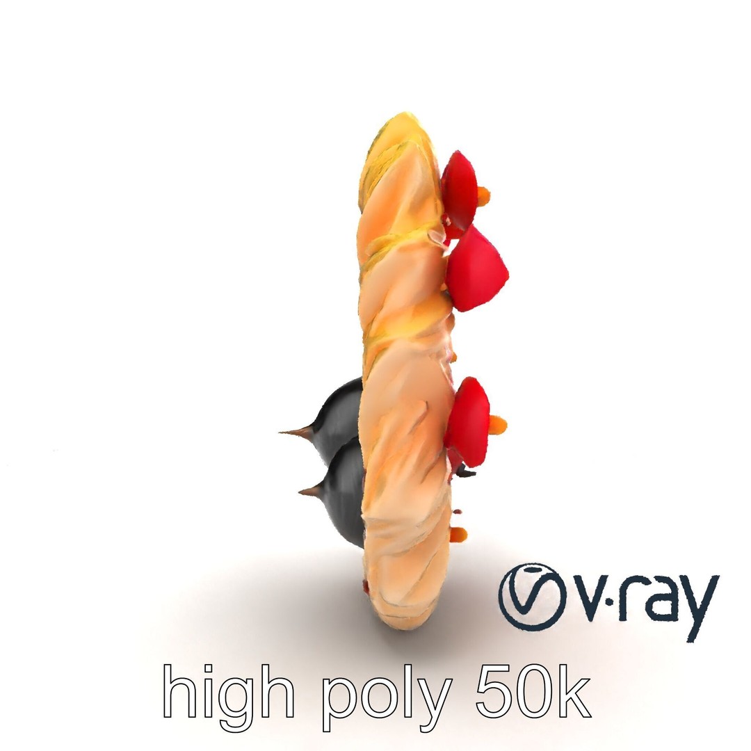 Star Shaped Meringue Ring Dessert 3D Model – Low Poly PBR Asset, FBX - View 16