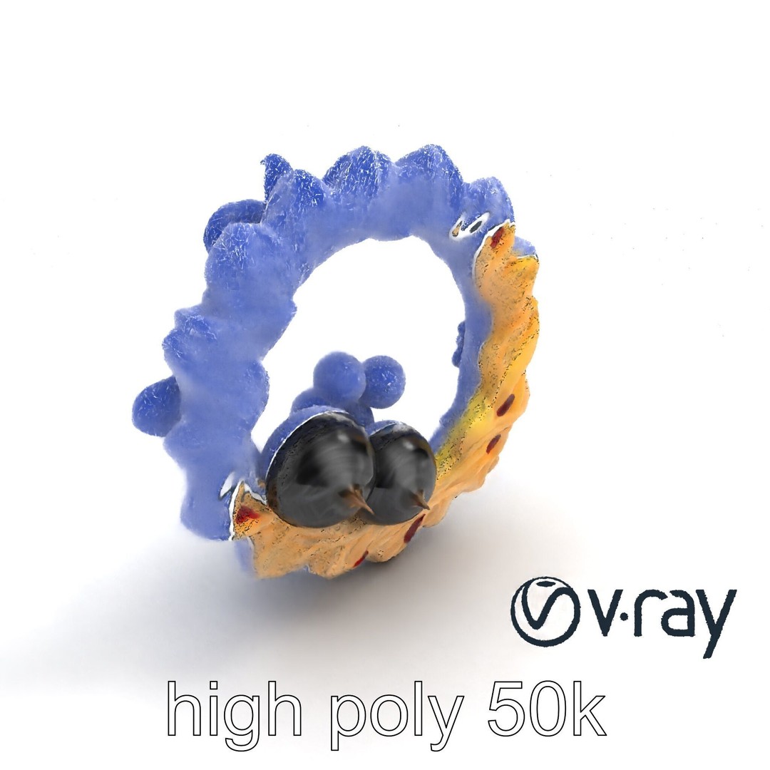 Star Shaped Meringue Ring Dessert 3D Model – Low Poly PBR Asset, FBX - View 20