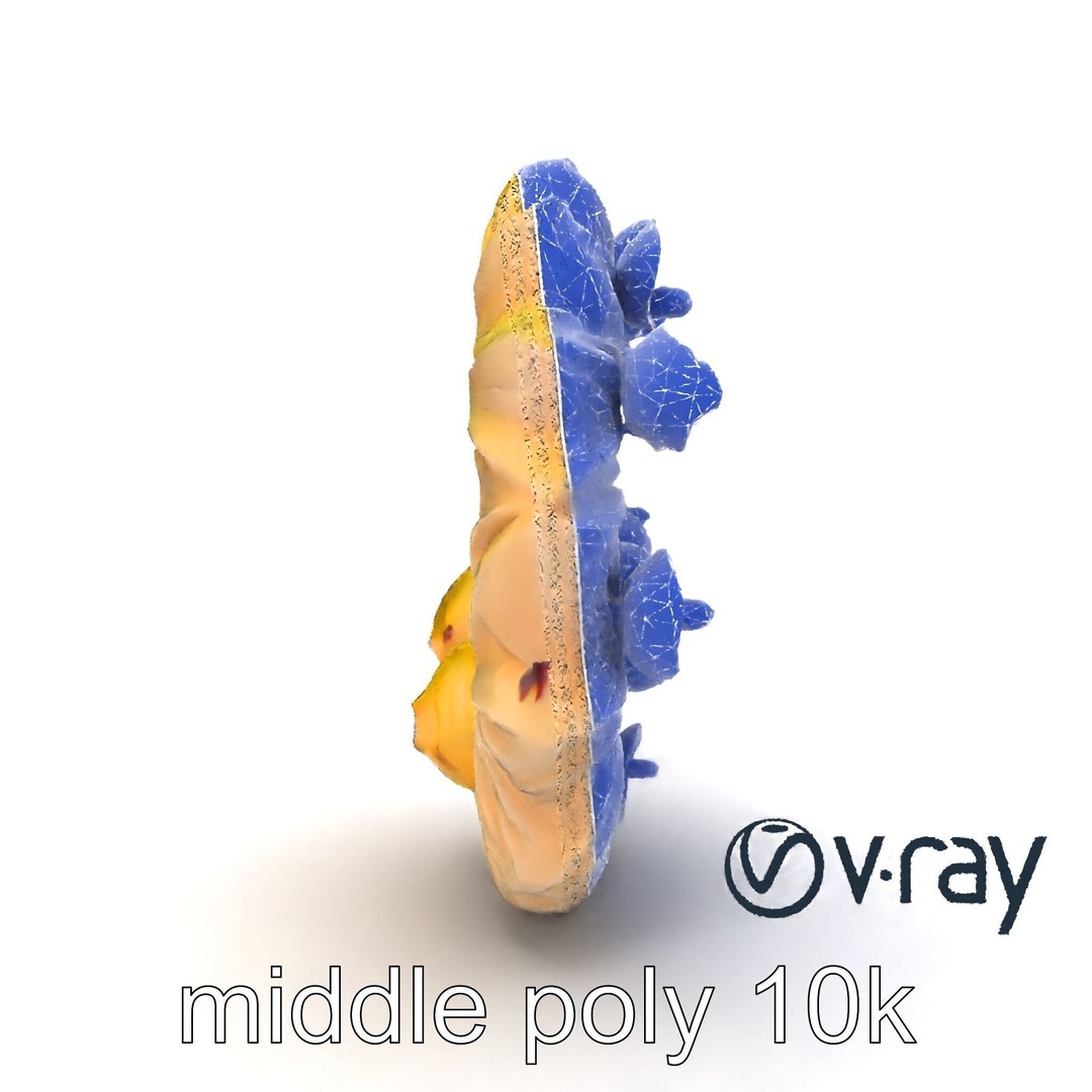 Star Shaped Meringue Ring Dessert 3D Model – Low Poly PBR Asset, FBX - View 21